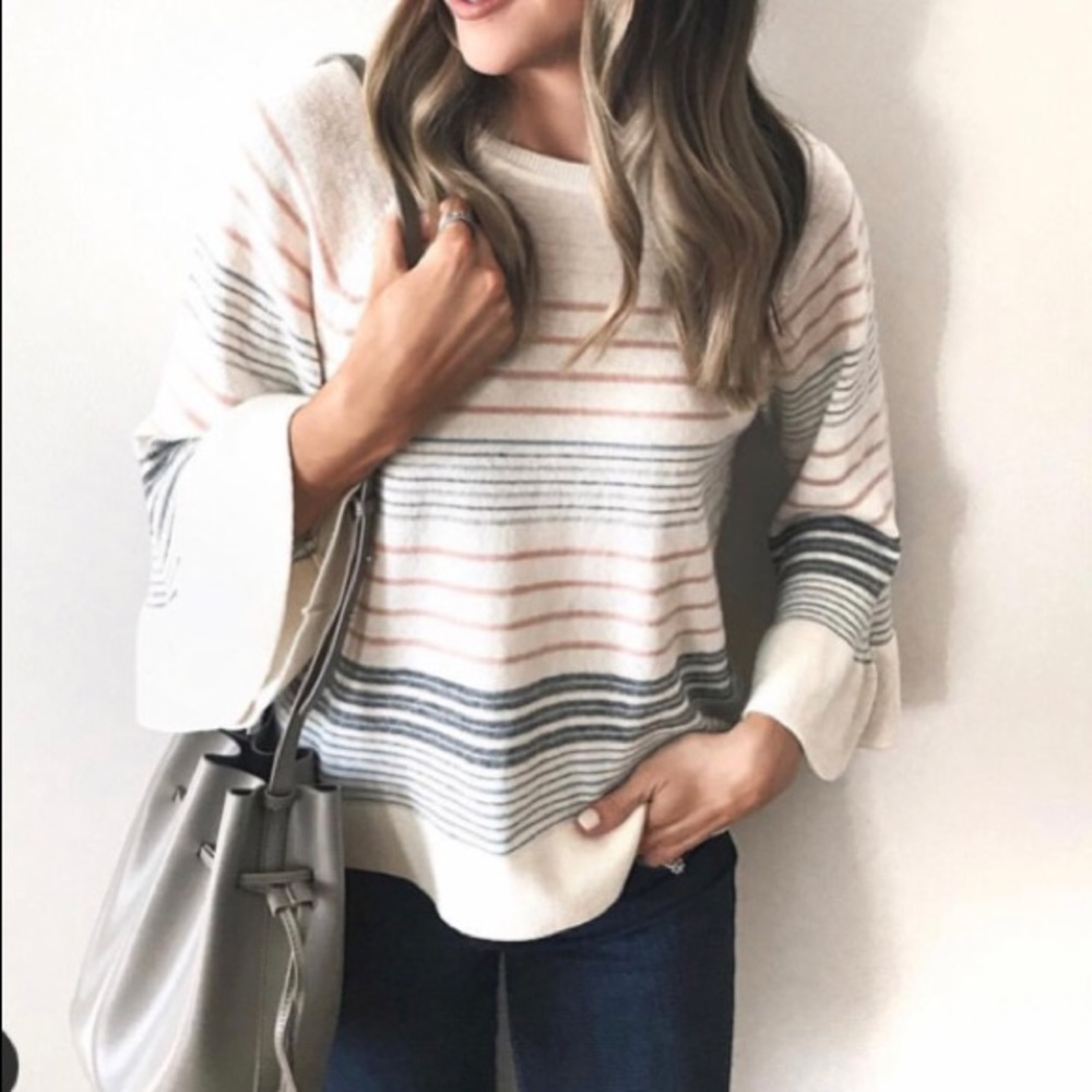 adorable lightweight bell sleeve sweater